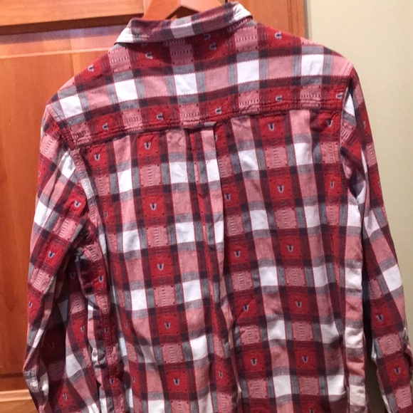 Penmans sz XL vintage button down red ivory grey great quality heavy 100% cotton - Picture 2 of 6